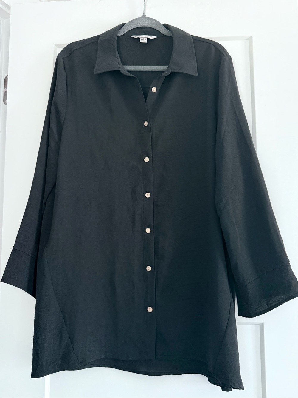 EUC Counterparts Woman’s Black Casual Long Sleeve Collared Button-Down Shirt, XL